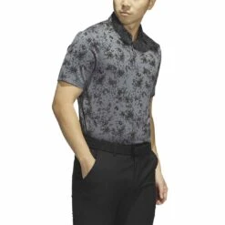 Adidas Burst Jacquard Polo 9 Adidas Burst Jacquard Polo -Callaway Store adidas 2023 burst jacquard polo black side itempicture