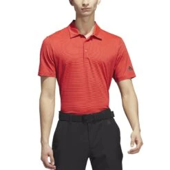 Adidas Ottoman Stripe Polo -Callaway Store adidas 2023 ottoman stripe polo bright red collegiate navy model front itempicture