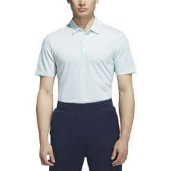 Adidas Ottoman Stripe Polo -Callaway Store adidas 2023 ottoman stripe polo semi flash aqua model front itempicture