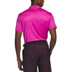 Adidas Stripe Zipper Polo 9 Adidas Stripe Zipper Polo -Callaway Store adidas 2023 stripe zipper polo lucid fuchsia back itempicture