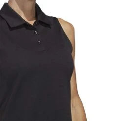Adidas Women's Texture Sleeveless Polo -Callaway Store adidas 2023 womens texture sleeveless polo black detail itempicture