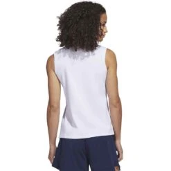Adidas 2023 Women's Go-To Pique Sleeveless Polo -Callaway Store adidas 23 womens go to pique sleeveless polo white back itempicture