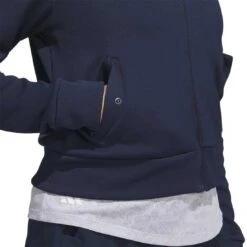 Adidas 2023 Women's Knit Bomber Jacket -Callaway Store adidas 23 womens knit bomber jacket collegiate navy detail2 itempicture