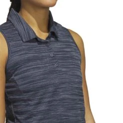 Adidas 2023 Women's Spacedye Sleeveless Polo -Callaway Store adidas 23 womens spacedye sleeveless polo collegiate navy detail itempicture