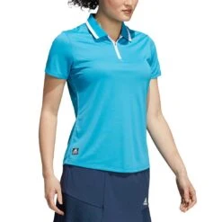 Adidas F21 Women's Equipment Short Sleeve Polo -Callaway Store adidas f21 womens equipement short sleeve polo sonic aqua model itempicture