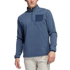 Adidas Pocket Quarter Zip -Callaway Store adidas fw21 pocket quarter zip crew navy on model itempicture