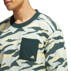 Adidas Texture Print Crewneck 11 Adidas Texture Print Crewneck -Callaway Store adidas fw22 texture print crewneck linen green shoulder detail itempicture