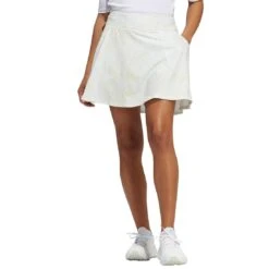 Adidas Women's 16 Inch Printed Frill Skort -Callaway Store adidas fw22 womens 16 inch printed frill skort white front itempicture