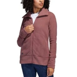 Adidas Women's Polar Fleece Jacket 10 Adidas Women's Polar Fleece Jacket -Callaway Store adidas fw22 womens polar fleece jacket quiet crimson front itempicture