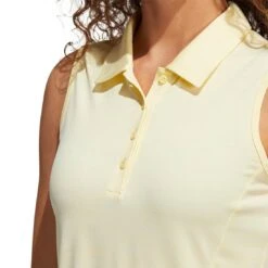 Adidas 2022 Women's Space Dyed Sleeveless Polo -Callaway Store adidas fw22 womens space dyed sleeveless polo almost yellow detail itempicture