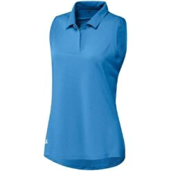 Adidas FW22 Women's Textured Sleeveless Polo -Callaway Store adidas fw22 womens textured sleeveless polo pulse blue front itempicture