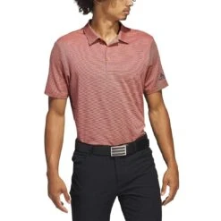 Adidas 2022 Ottoman Stripe Polo -Callaway Store adidas ottoman stripe polo coral fusion model itempicture