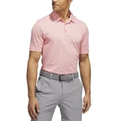 Adidas Ottoman Stripe Polo -Callaway Store adidas ottoman stripe polo semi turbo white model front itempicture