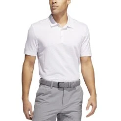 Adidas Ottoman Stripe Polo -Callaway Store adidas ottoman stripe polo white almost pink model front itempicture