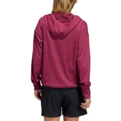 Adidas Women's Essentials Slub Recycled Hoodie -Callaway Store adidas ss22 womens essentials slub recycled hoodie legacy burgundy back itempicture