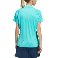 Adidas Women's Short Sleeve Mock Neck Polo -Callaway Store adidas ss22 womens short sleeve mock neck polo semi mint rush back itempicture