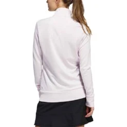 Adidas Women's Textured Full Zip Jacket -Callaway Store adidas ss22 womens textured full zip jacket almost pink back itempicture