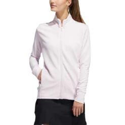 Adidas Women's Textured Full Zip Jacket -Callaway Store adidas ss22 womens textured full zip jacket almost pink itempicture