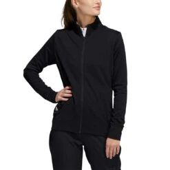 Adidas Women's Textured Full Zip Jacket -Callaway Store adidas ss22 womens textured full zip jacket black itempicture