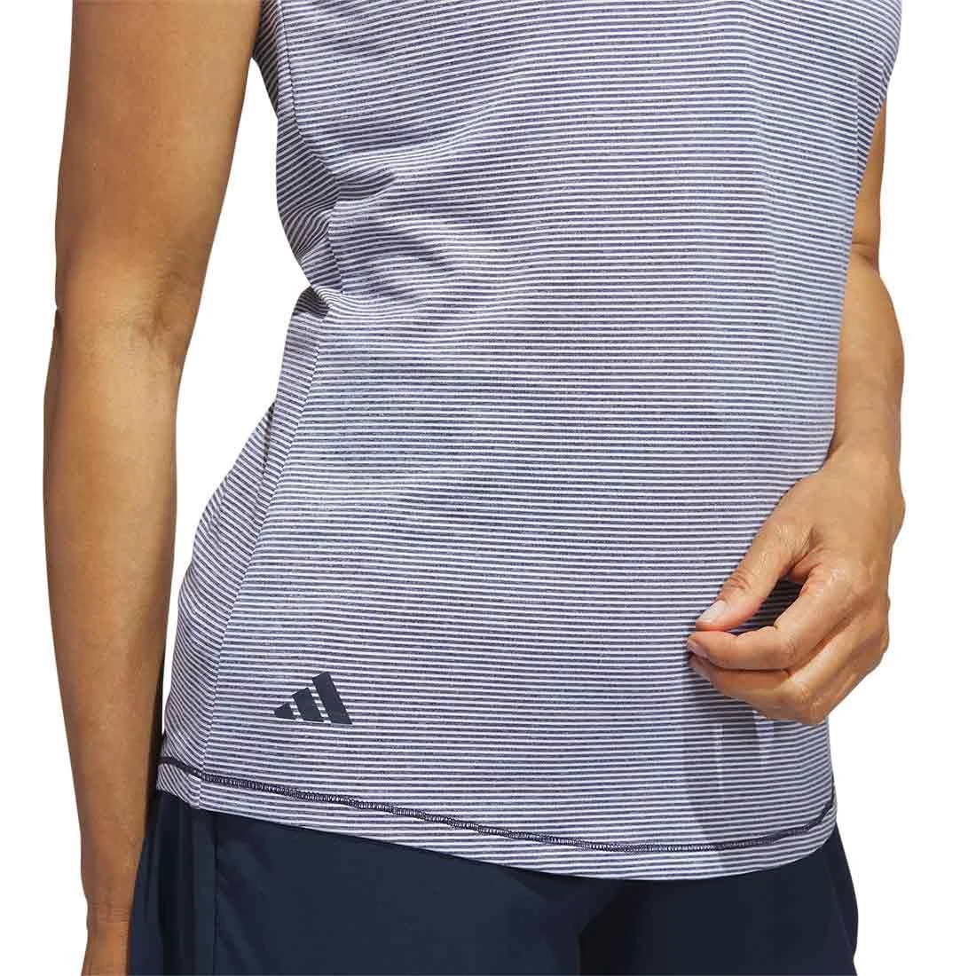 Adidas Women's Two Color Ottoman Sleeveless Polo 7 Adidas Women's Two Color Ottoman Sleeveless Polo - Image 7