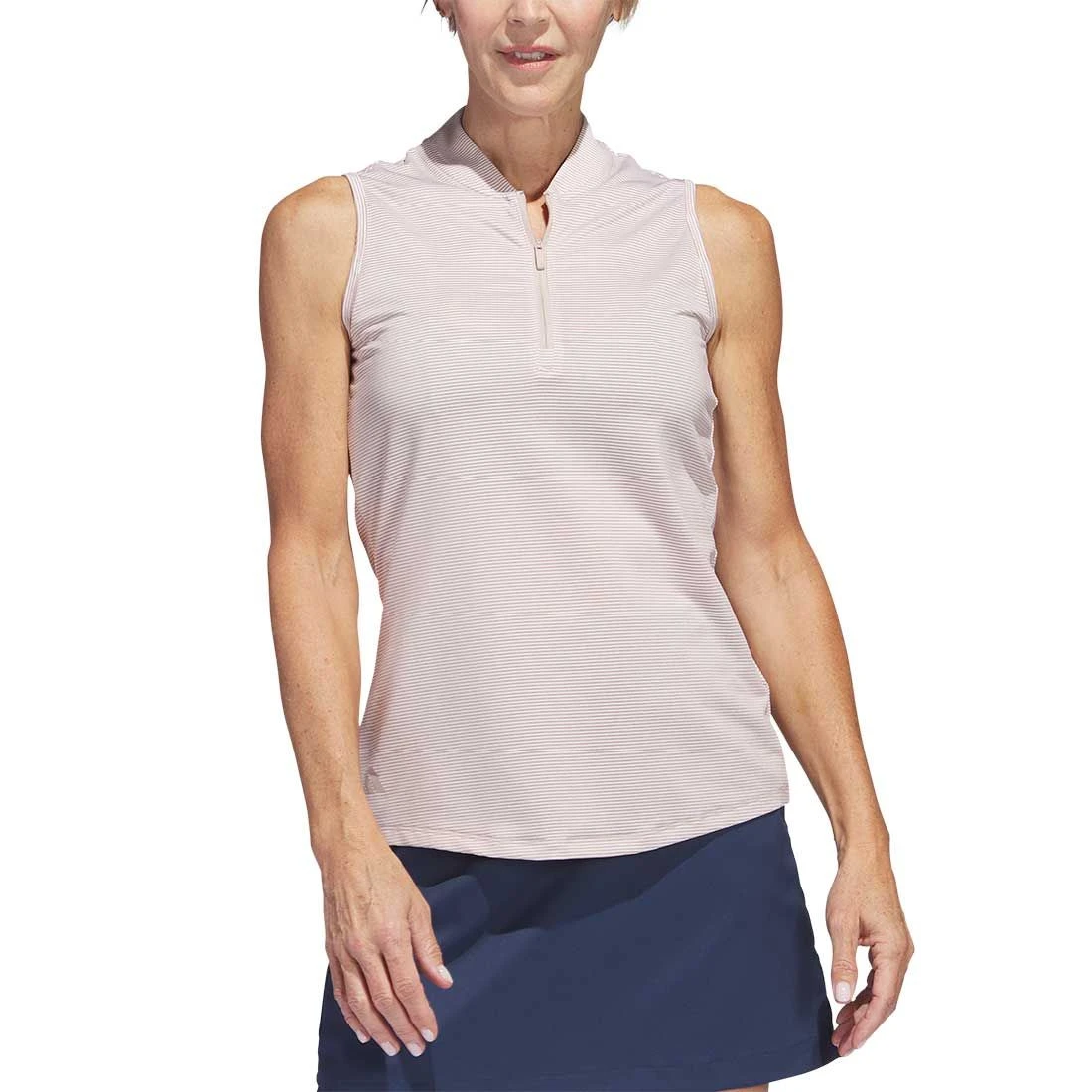 Adidas Women's Two Color Ottoman Sleeveless Polo 2 Adidas Women's Two Color Ottoman Sleeveless Polo - Image 2