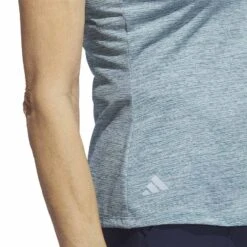 Adidas Women's Heathered Essentials Mock Sleeveless -Callaway Store adidas ss23 womens heathered essentials mock arctic fusion detail itempicture