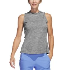 Adidas Women's Heathered Essentials Mock Sleeveless