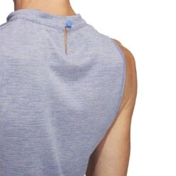 Adidas Women's Heathered Essentials Mock Sleeveless -Callaway Store adidas ss23 womens heathered essentials mock blue fusion detail itempicture