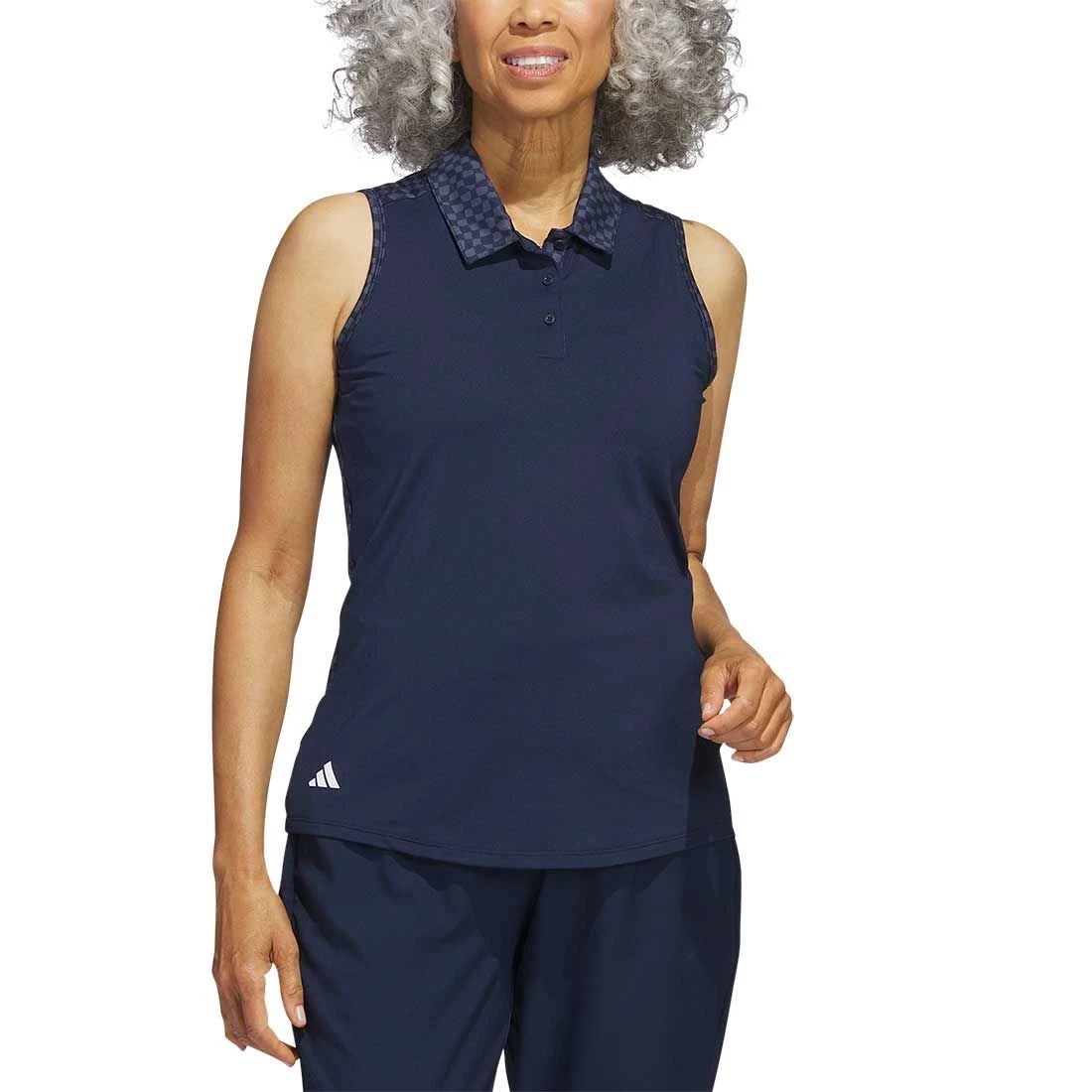 Adidas Women's Ultimate365 Printed Sleeveless Polo 2 Adidas Women's Ultimate365 Printed Sleeveless Polo - Image 2