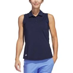 Adidas Women's Ultimate365 Solid Sleeveless Polo -Callaway Store adidas womens ultimate365 solid sleeveless polo collegiate navy itempicture