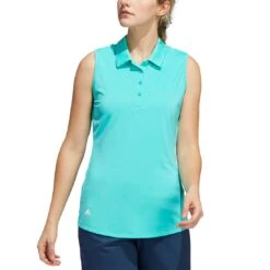 Adidas Women's Ultimate365 Solid Sleeveless Polo -Callaway Store adidas womens ultimate365 solid sleeveless polo semi mint rush model itempicture
