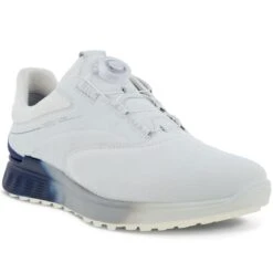 Ecco S-Three Boa Golf Shoes White/Blue Depths -Callaway Store ecco s three boa golf shoes white blue depths front itempicture