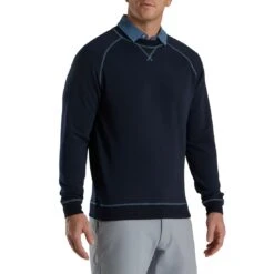 FootJoy French Terry Crewneck 5 FootJoy French Terry Crewneck -Callaway Store footjoy french terry crewneck navy front itempicture