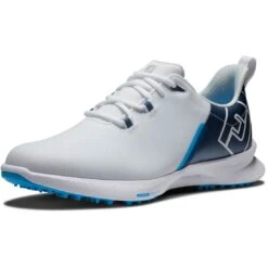 FootJoy Fuel Sport Golf Shoes White/Blue 9 FootJoy Fuel Sport Golf Shoes White/Blue -Callaway Store footjoy fuel sport golf shoes white blue 55454 toe itempicture