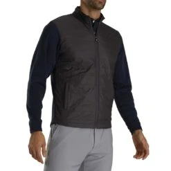 FootJoy Full Zip Hybrid Jacket 12 FootJoy Full Zip Hybrid Jacket -Callaway Store footjoy full zip hybrid jacket charcoal navy front itempicture