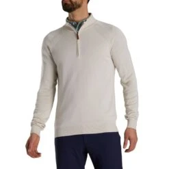 FootJoy Half-Zip Sweater -Callaway Store footjoy half zip sweater oatmeal itempicture