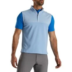 FootJoy Heather Yoke Half Zip Vest 9 FootJoy Heather Yoke Half Zip Vest -Callaway Store footjoy heather yoke half zip vest dusk blue front itempicture