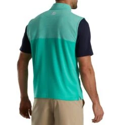 FootJoy Heather Yoke Half Zip Vest 13 FootJoy Heather Yoke Half Zip Vest -Callaway Store footjoy heather yoke half zip vest sea green back itempicture