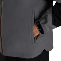 FootJoy HydroLite X Rain Jacket 13 FootJoy HydroLite X Rain Jacket -Callaway Store footjoy hydrolite x rain jacket charcoal black detail itempicture