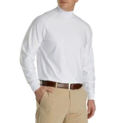FootJoy Long Sleeve Mock Shirt -Callaway Store footjoy long sleeve mock shirt white front itempicture