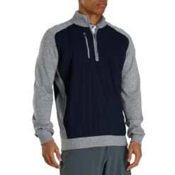 FootJoy Tech Sweater 6 FootJoy Tech Sweater -Callaway Store footjoy tech sweater navy heather grey front itempicture
