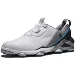 FootJoy Tour Alpha Golf Shoes White/Grey/Blue 10 FootJoy Tour Alpha Golf Shoes White/Grey/Blue -Callaway Store footjoy tour alpha golf shoes white grey blue front itempicture
