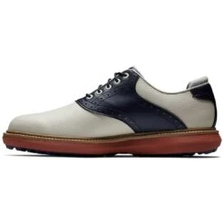 FootJoy Traditions SL Golf Shoes Cream/Navy -Callaway Store footjoy traditions sl golf shoes cream navy 57925 side itempicture