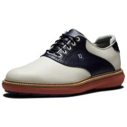 FootJoy Traditions SL Golf Shoes Cream/Navy -Callaway Store footjoy traditions sl golf shoes cream navy 57925 toe itempicture