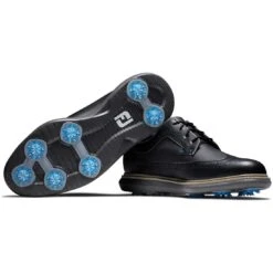 FootJoy Traditions Wing Tip Golf Shoes Black/Blue/Grey 11 FootJoy Traditions Wing Tip Golf Shoes Black/Blue/Grey -Callaway Store footjoy traditions wing tip golf shoes black blue grey combo itempicture