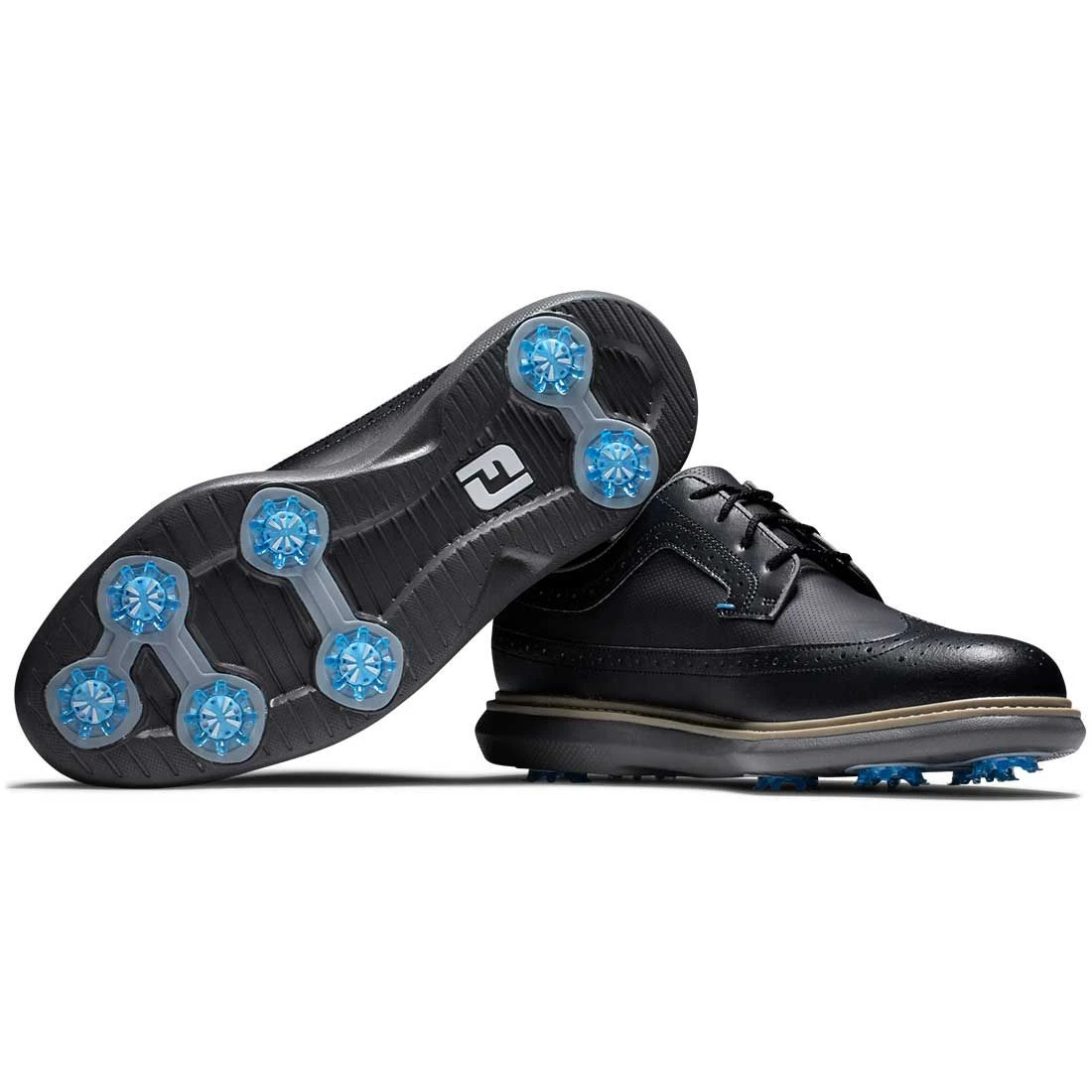 FootJoy Traditions Wing Tip Golf Shoes Black/Blue/Grey 5 FootJoy Traditions Wing Tip Golf Shoes Black/Blue/Grey - Image 5