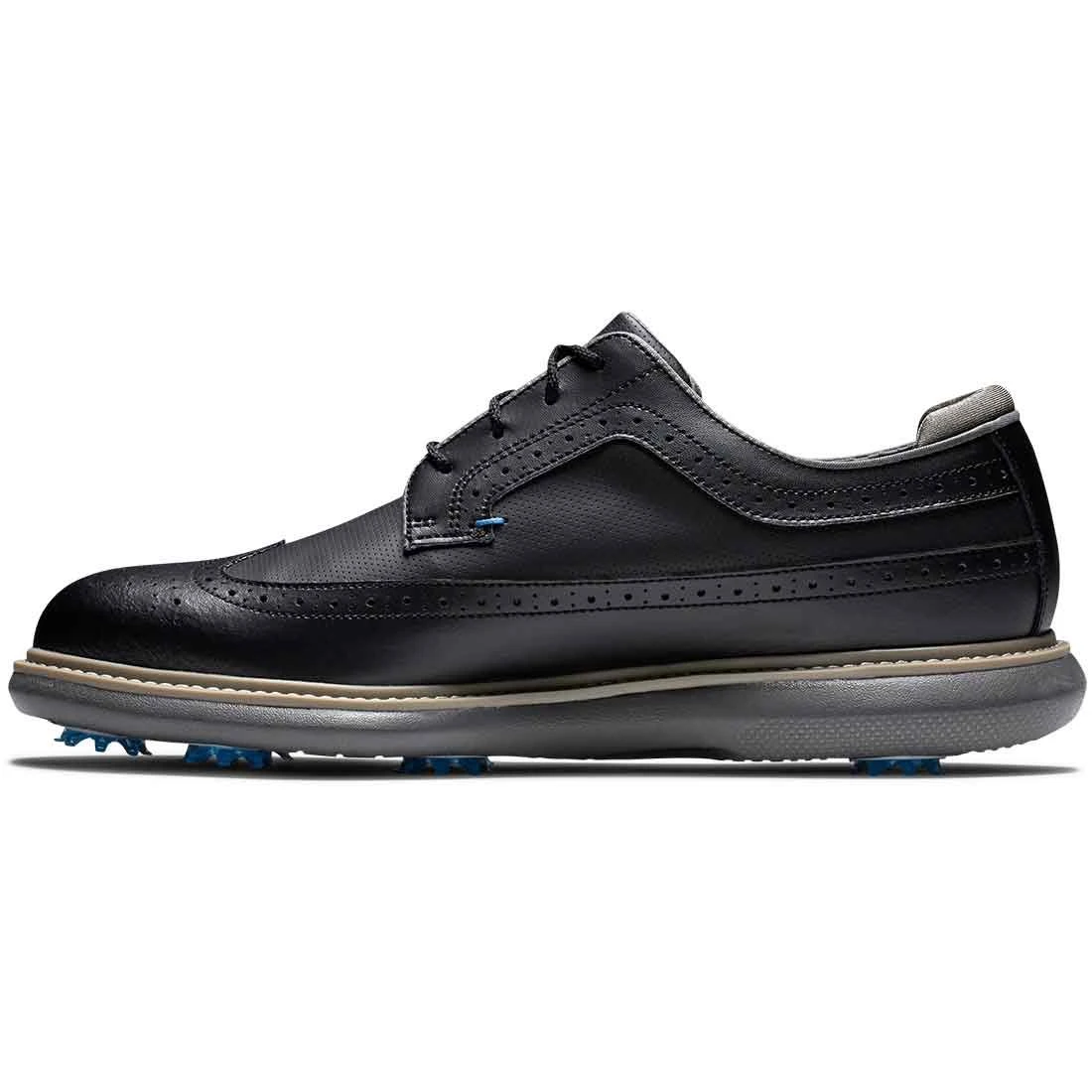 FootJoy Traditions Wing Tip Golf Shoes Black/Blue/Grey 3 FootJoy Traditions Wing Tip Golf Shoes Black/Blue/Grey - Image 3