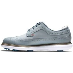 FootJoy Traditions Wing Tip Golf Shoes Grey/Navy/Red 9 FootJoy Traditions Wing Tip Golf Shoes Grey/Navy/Red -Callaway Store footjoy traditions wing tip golf shoes grey navy red instep itempicture