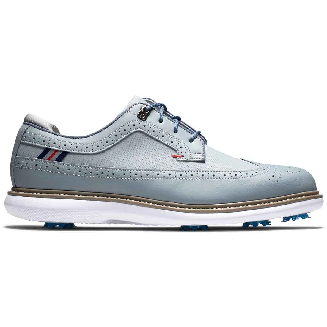 FootJoy Traditions Wing Tip Golf Shoes Grey/Navy/Red 1 FootJoy Traditions Wing Tip Golf Shoes Grey/Navy/Red