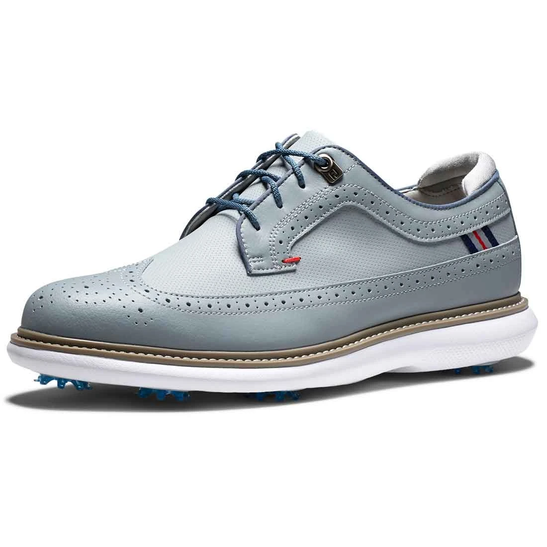 FootJoy Traditions Wing Tip Golf Shoes Grey/Navy/Red 6 FootJoy Traditions Wing Tip Golf Shoes Grey/Navy/Red - Image 6